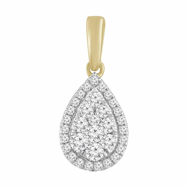 Pear Pendant With 0.25Ct Diamond In 9K Yellow Gold