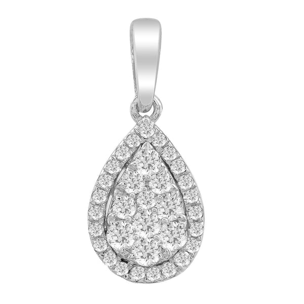 Pear Pendant With 0.25Ct Diamond In 9K Yellow Gold