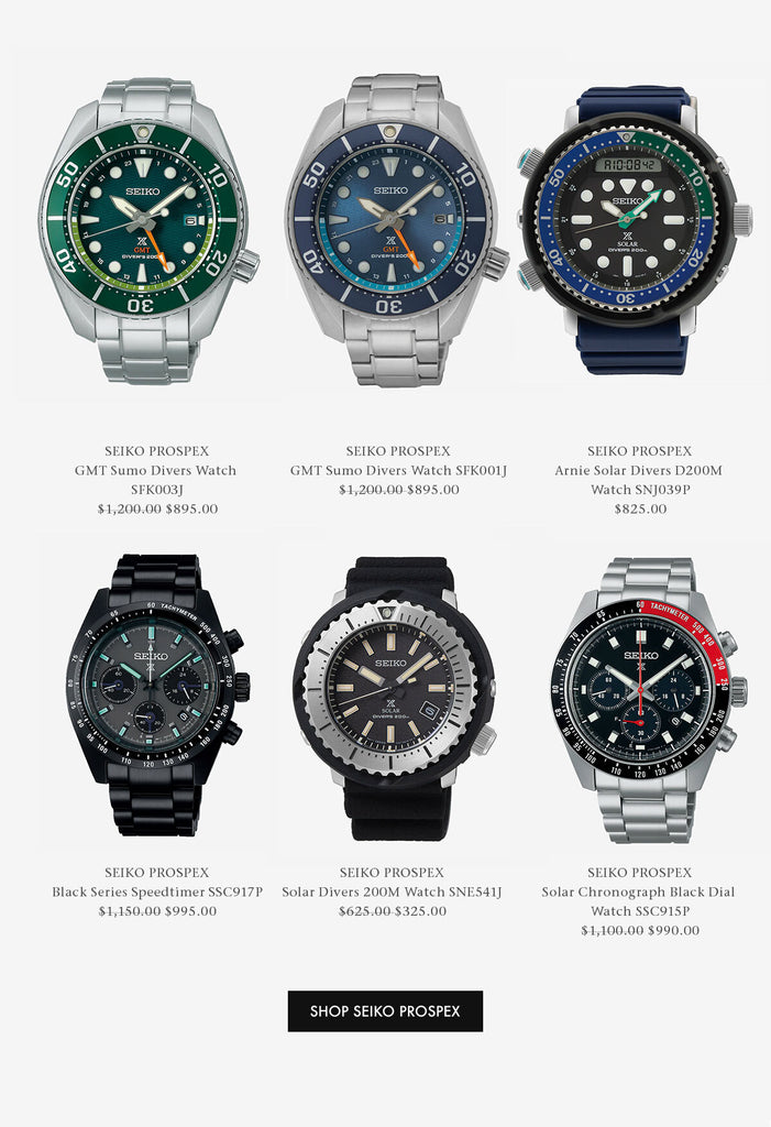 Shop new arrivals in Seiko Prospex watches. Designed for the adventure seeker.